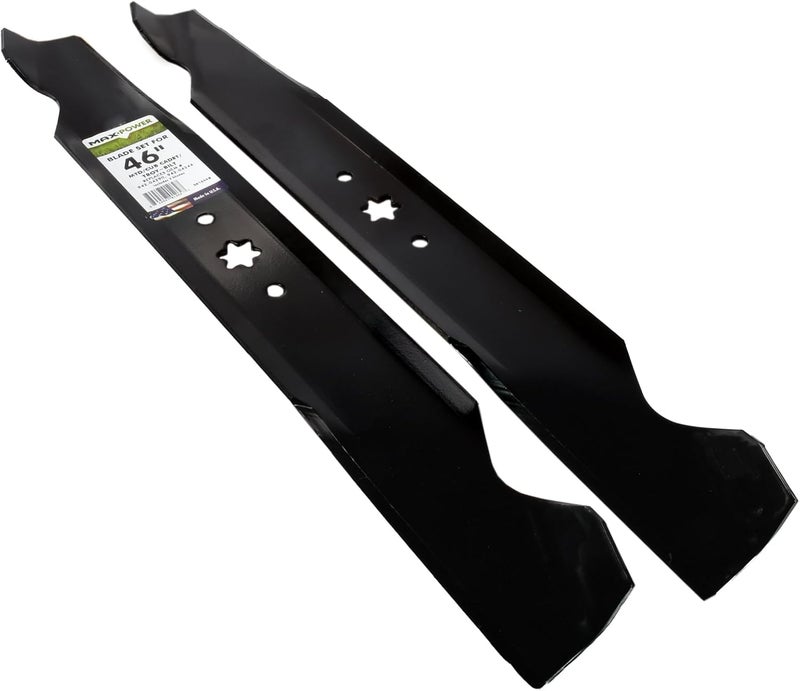 Max Power 561544B 2-Blade Set for 46 Inch Cut MTD/Cub Cadet/Troy-Bilt Replaces 942-04244, 942-04290, 942-04244A, 742-04290, 742-04244, Black - Image 1